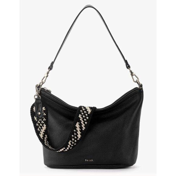 EUC The Sak Jasmine Small Hobo Bag Black Leather Everyday Shoulder - Picture 1 of 11